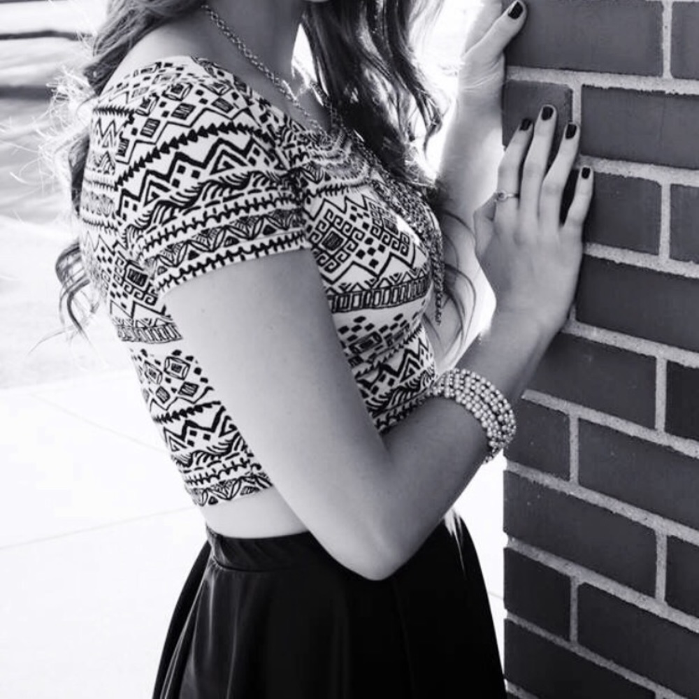 Aztec Print Crop Top